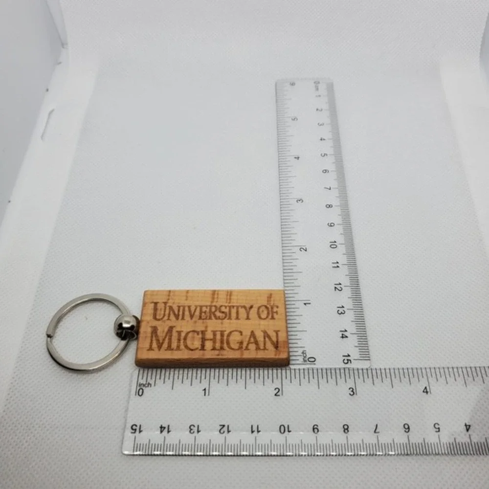 MICHIGAN FOOTBALL one‎ custom wood keychain laser burned